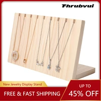 9 slots necklace jewelry display board stand storage simple wooden desk decor ornament pendant necklace bracelet oragnizer rack