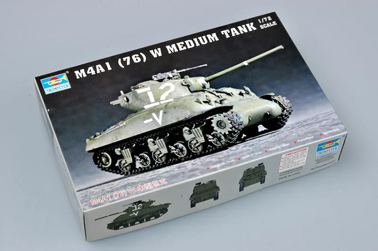 1:72 США M4A1 76 Вт основной боевой танк модель военной сборки бронированный