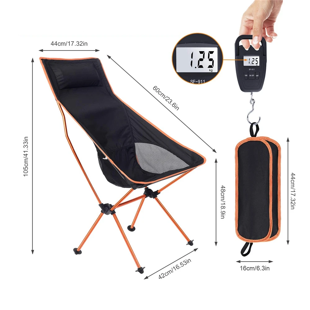 Satin Al Açık Taşınabilir Kamp Sandalyesi Oxford Kumaş Katlama Uzatmak Kamp Koltuk Balıkçılık Barbekü Festivali Piknik Plaj Ultralight Sandalye