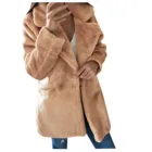 2021 Женское зимнее теплое пальто из искусственного меха, толстое женское длинное пальто, женское теплое пальто с отложным воротником, Casaco Feminino # t3g