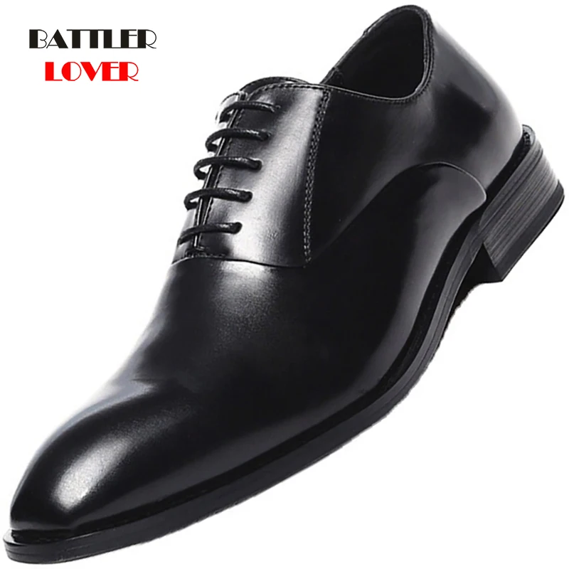 

2021 Newest Men Genuine Leather Dress Shoes Designer Business Office Lace-Up Loafers Casual Driving Shoes Male Flats Party Shoes