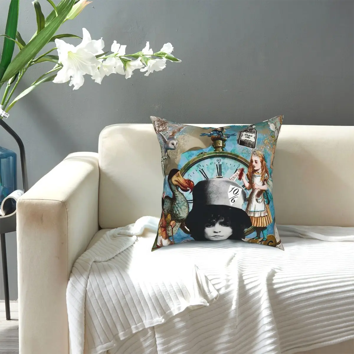 

Marc Bolan -Alice In Wonderland Square Pillow Case Throw Pillow Funny Cushion Covers