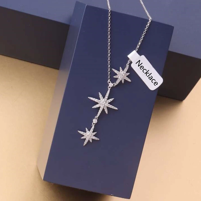 

925 silver six-pointed star necklace European original A brand fashion jewelry gift