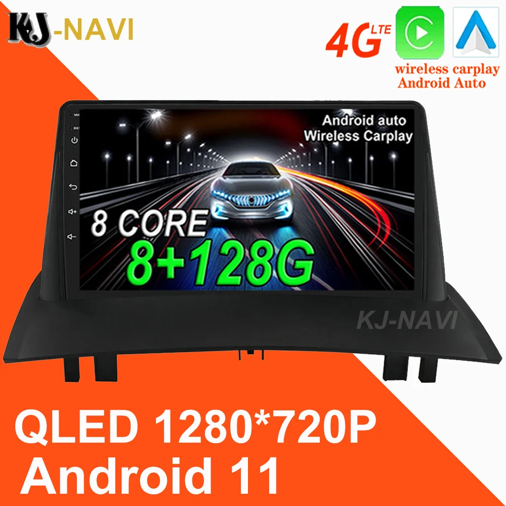 

Автомагнитола на Android 11 для Renault Megane 2 2002-2009, 1280*720P