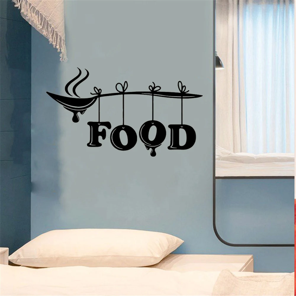 

Food Spoon Wall Sticker Spoon Kitchen Food Dinning Cook Cuision Wall Decal for Kitchen Resturant Home Decor Vinyl dw13024