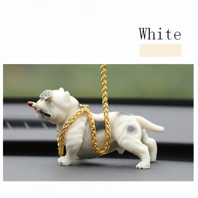 White 1 шт., яркий орнамент для автомобиля собаки, резиновая кукла для собаки, Милая модель собаки, ограниченная серия, автомобильный декор, аксессуары для интерьера, универсальные - Название цвета: White