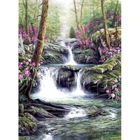 full squareround drill 5d diy diamond painting forest stream 3d rhinestone embroidery cross stitch 5d home decor gift