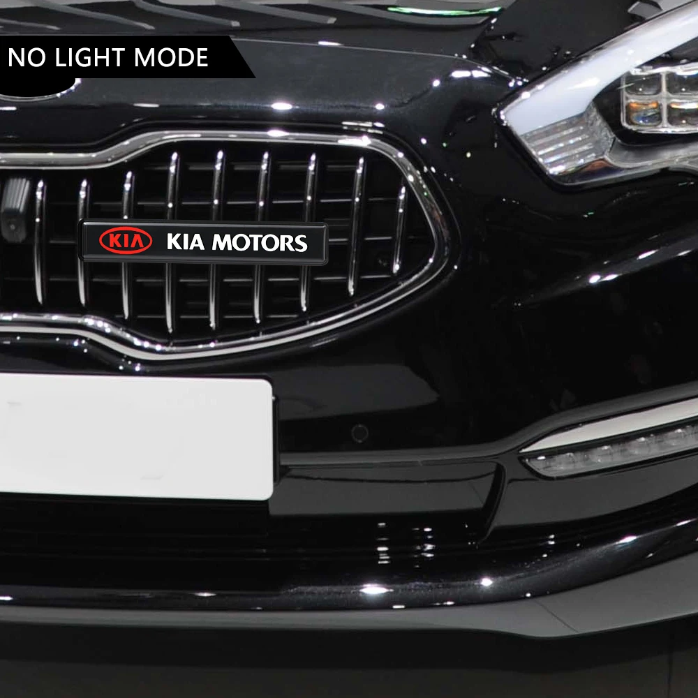 ABS Chrome Grille Emblem Badge LED Decoration lights Car Logo Sticker For KIA Cerato Sportage R k2 k3 k4 k5 k6 Sorento Sportage Soul Optima