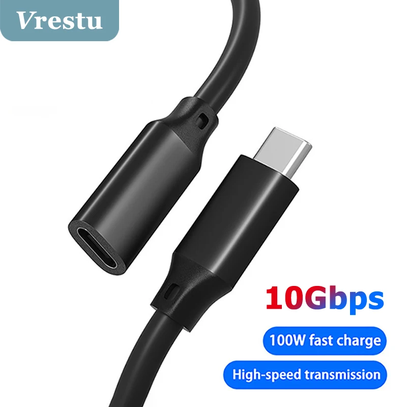 

USB 3.1 TypeC Male to Female 4K HD Extension Cable PVC Full Function 10Gbps Wire Extension Charging Cord 5A Data Kable USBC 100W