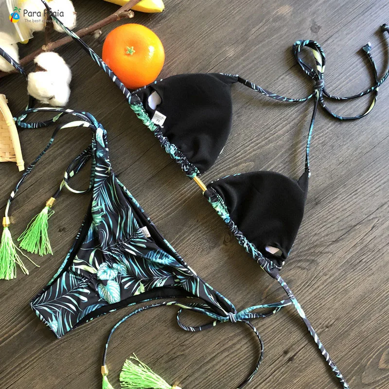 Новинка Бандажное мини-бикини для пляжа 17 цветов купальный костюм с лямкой на шее
