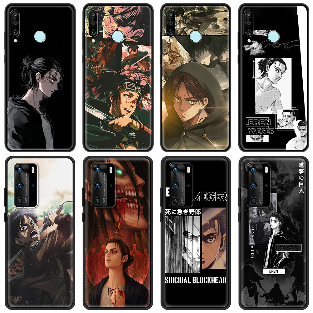 

Eren Jaeger Luxury Silicone TPU Cover for Huawei P10 P20 P30 Pro P40 Pro Plus P Smart Z 2021 Phone Accessories Case