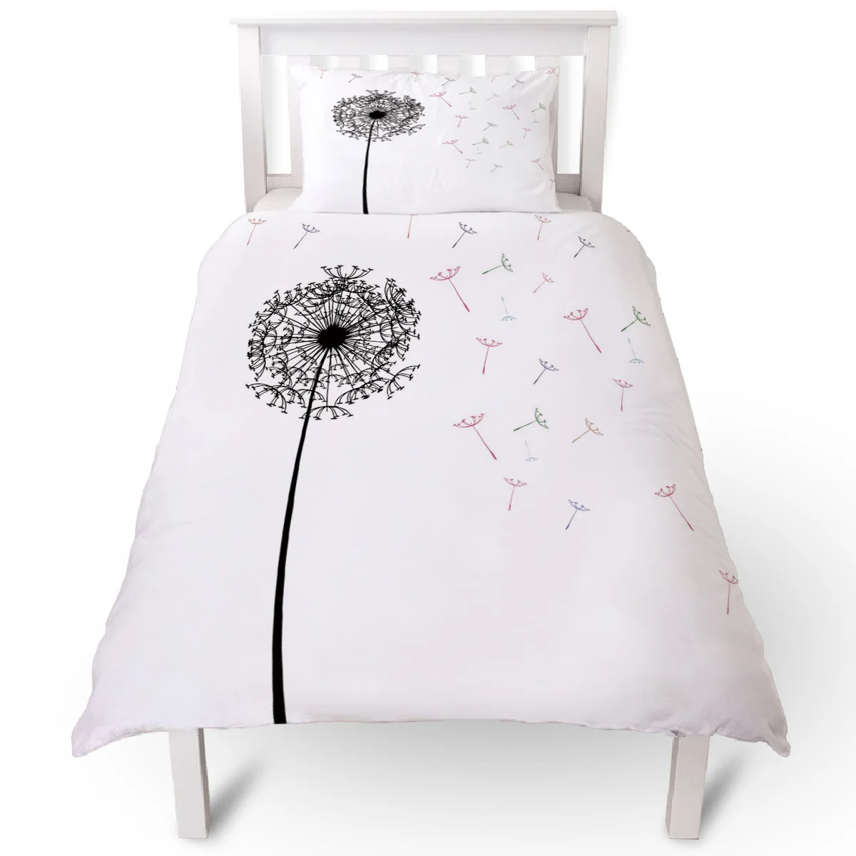 Белый Одуванчик Семена пододеяльник наволочка чехол набор постельного белья
