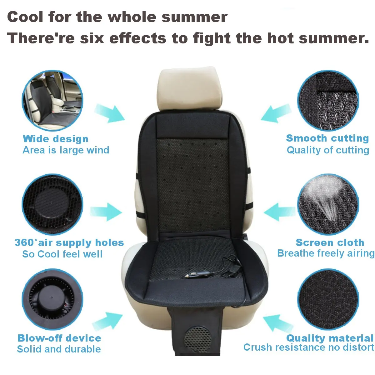 12v new summer cool ventilation cushion car cushion cooling seat air fan massage seat air conditioning cushion 2 speeds lowhigh free global shipping