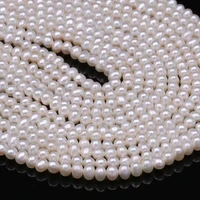 hot sale round white pearl bead natural freshwater baroque pearls for necklace bracelet jewelry making diy women gift size 4 5mm