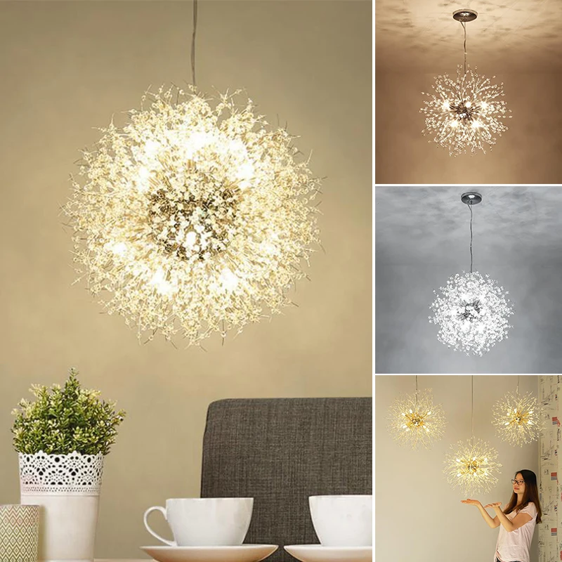 

Creative Dandelion Chandelier Crystal Chandelier Lighting LED Hanging Round Modern Pendant Light for Room Decoration ADW889