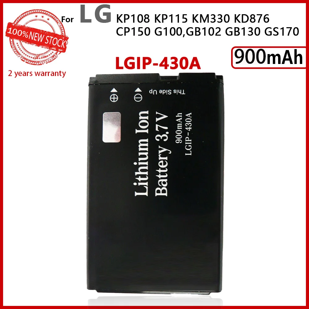 

100% Genuine LGIP-430A Battery For LG KP108 KP115 KM330 KD876 CP150 G100,GB102 GB130 GS170 LGIP-431A KP100 KP1 Phone Batteries