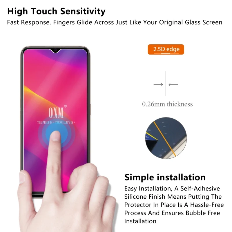2 шт закаленное стекло для OPPO A5 стекло протектор экрана 2.5D 9H Премиум Закаленное стекло для OPPO A5 защитная пленка