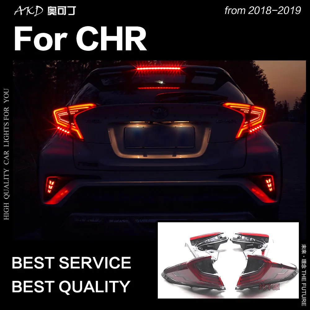 АКД стайлинга автомобилей хвост лампа для Toyota C HR светильник 2018 2019 ЧР