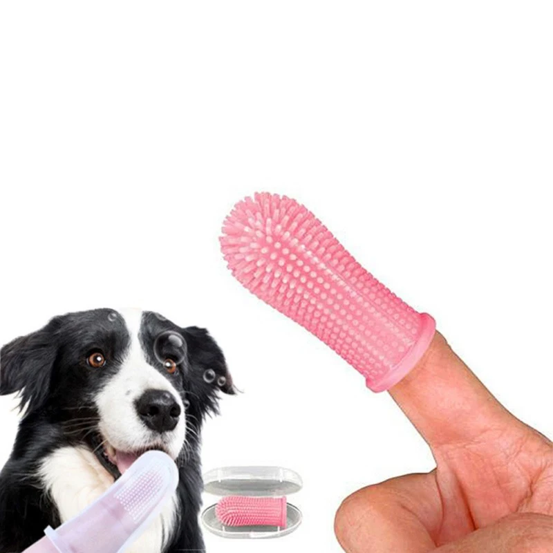 

Hot Selling Soft Pet Finger Toothbrush Teddy Dog Brush Bad Breath Tartar Teeth Care Dog Cat Cleaning Supplies Soft Tooth Brush