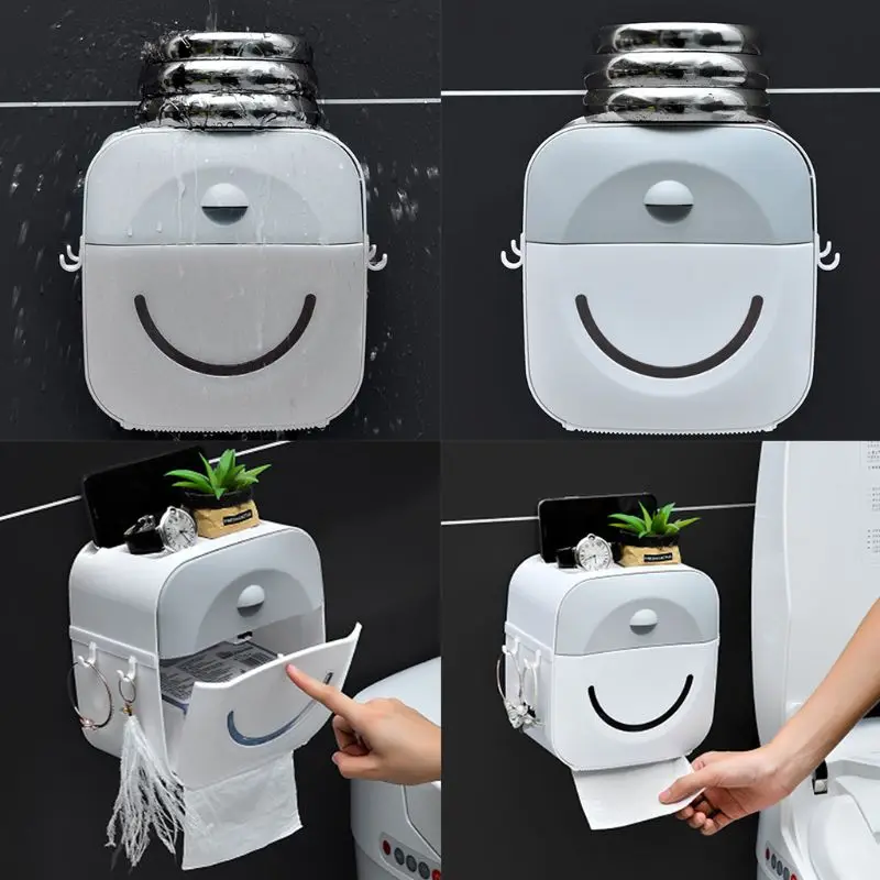

Waterproof Toilet Roll Paper Holder Wall Mounted Tissue Case Towel Storage Box