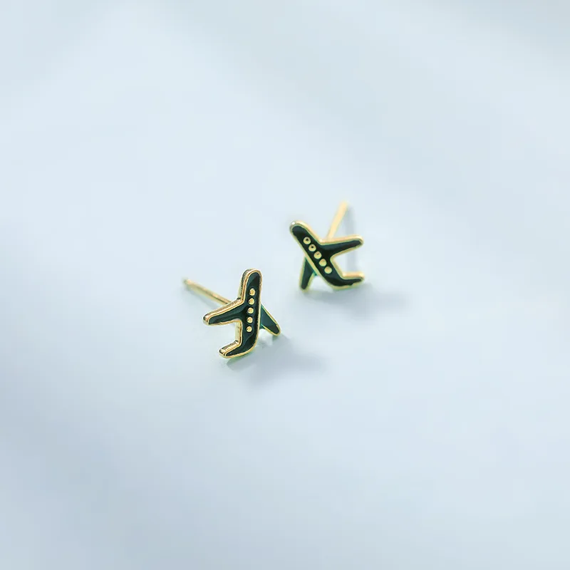 Hemiston 925 пробы Серебряные серьги самолеты индивидуальное творчество милые и