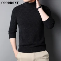 coodrony brand autumn winter thick warm turtleneck sweater top 100 pure merino wool pullover men cashmere knitwear jersey c3112