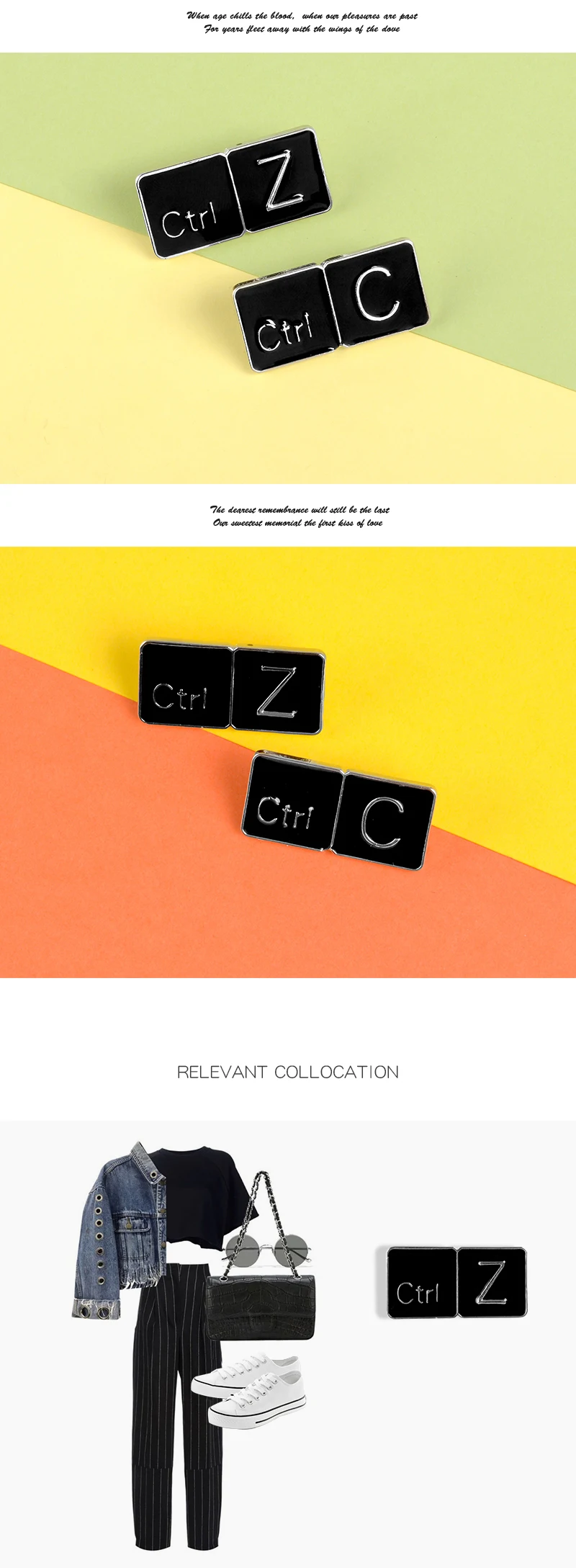 Ctrl C/Ctrl Z клавиатура эмалированная булавка копия возврат ярлык офисный Рабочий броши значки с героями мультфильмов одежда отворотом pin подарок для друга