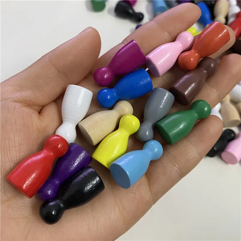 30Pcs/Set 24*12mm Humanoid Chess Pieces Wood Pawn/Chess Card Pieces For Board Games Accessories