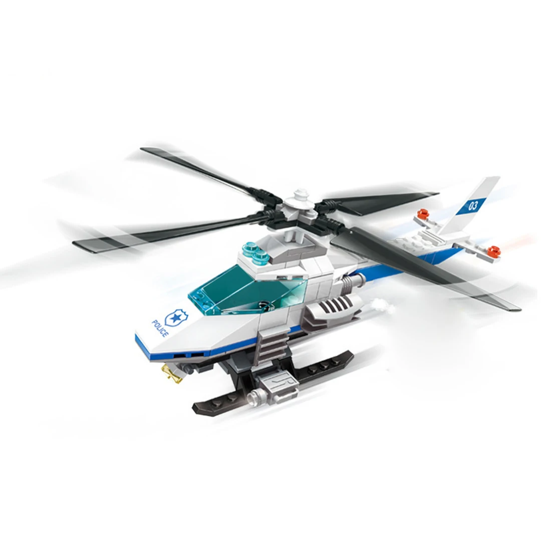 

206Pcs City Police Helicopter Bricks Model Police Series Building Blocks Toy With Figure Children Educational Toys Birthday Gift