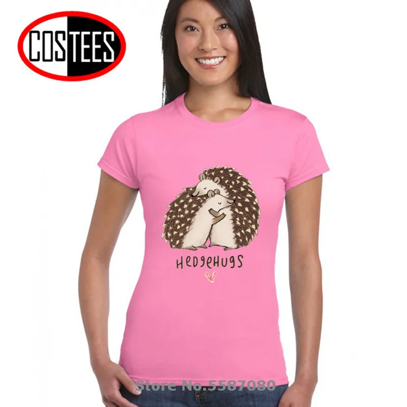 

Hedgehugs T shirt women hedgehogs t-shirts female hedgepigs tshirt girls romance valentine gift birthday couples heart tee shirt