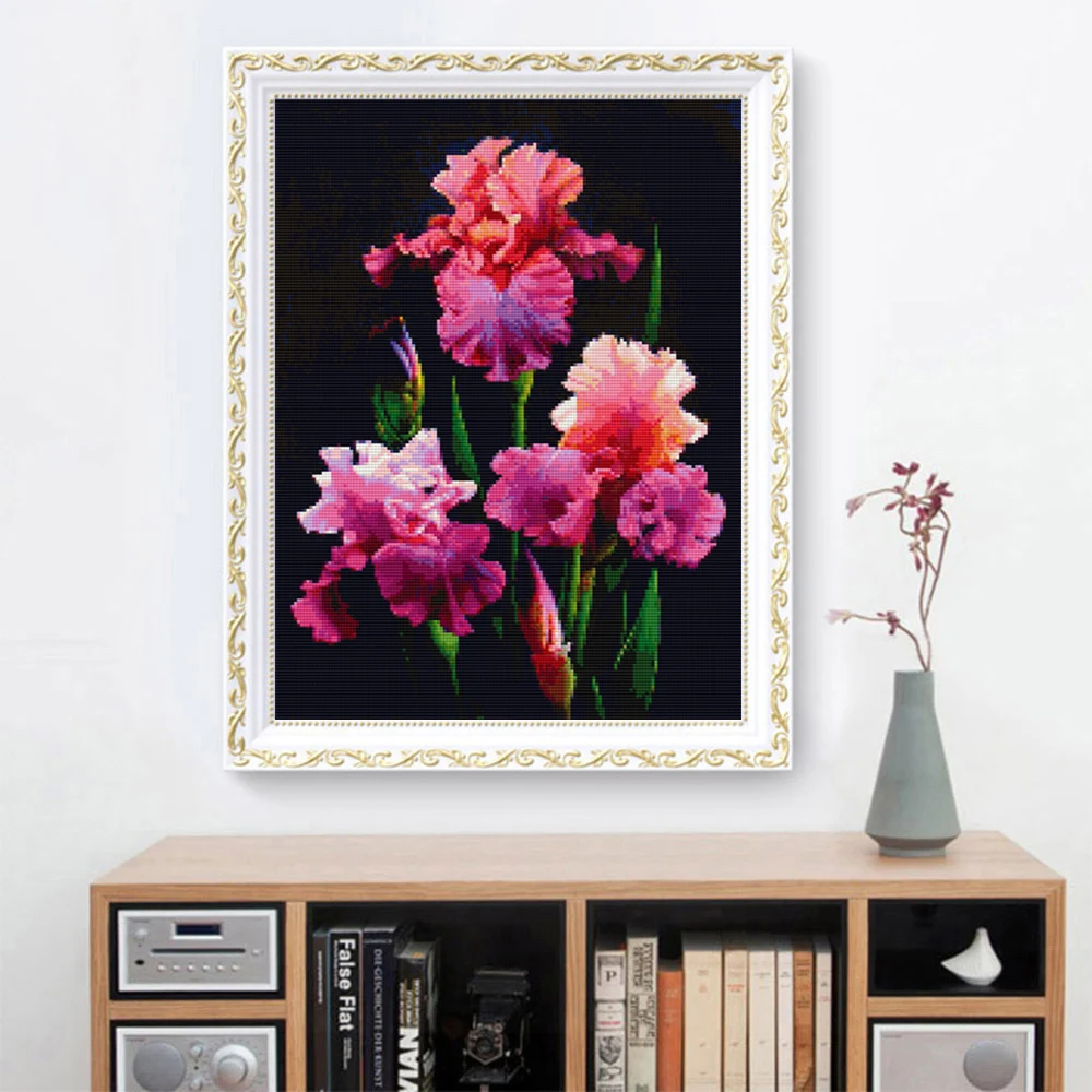 Алмазная картина Цветок ириса квадратная круглая 5D сделай сам вышивка крестиком