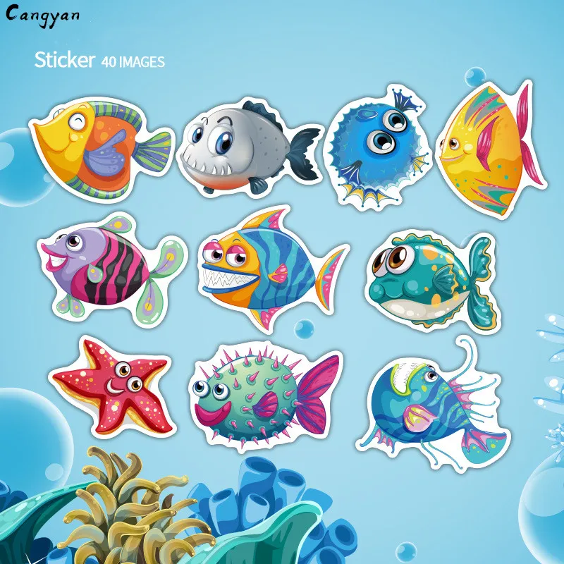 33 различных подводных мира персональные компьютерные наклейки с рыбками для