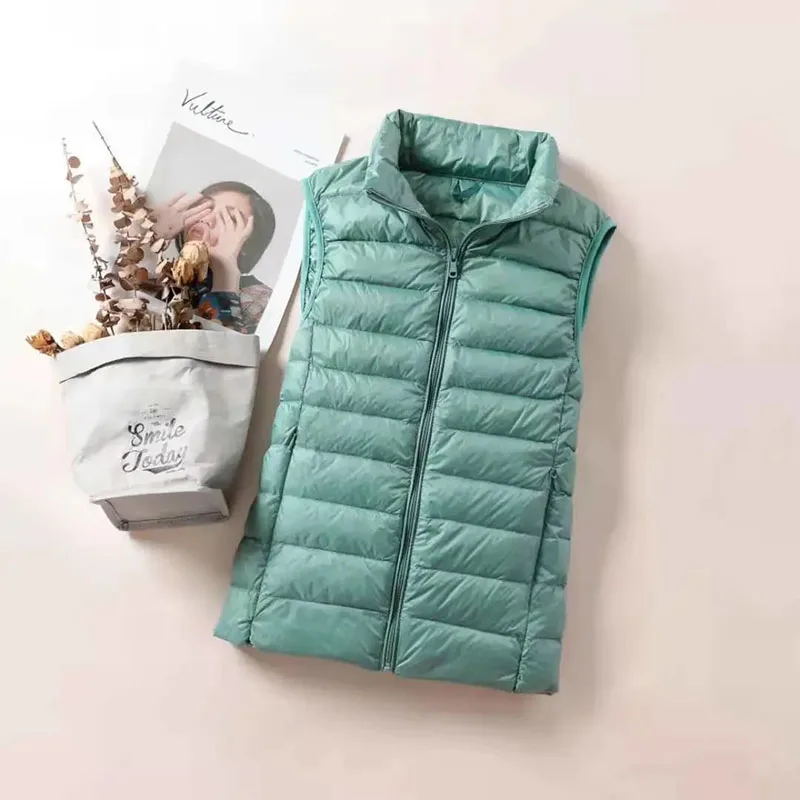 Ultra-light Women's coats Sleeveless White Duck Feather Warm Waistcoat Down Vest Down jacket women spring 2022 feminine coat