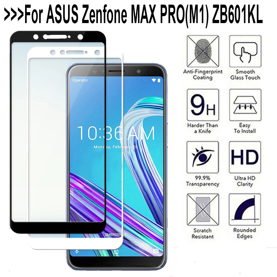 9H полная защита закаленное стекло для ASUS ZenFone Max Pro M1 ZB601KL ZB602KL Защитная пленка для экрана телефона 2.5D