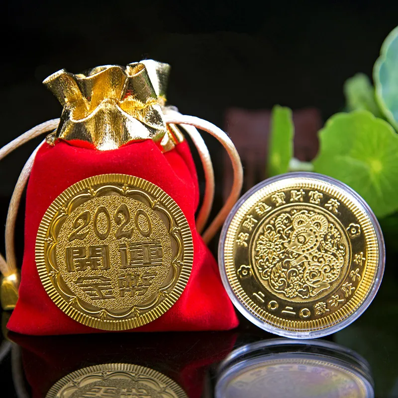 Подарок на Новый год 2020 памятная монета китайского зодиака крысы коллекция монет