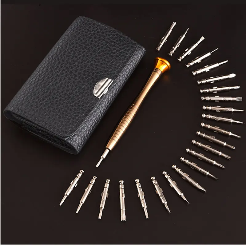 Оптовая продажа 25 шт./компл. Набор отверток из легированной стали с серебряным