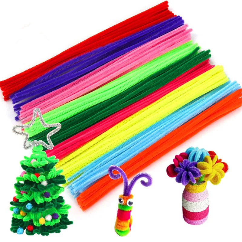 

100pcs Multicolour Chenille Stems Pipe Cleaners Handmade Diy Art Craft Material Kids Creativity Handicraft Children Toys
