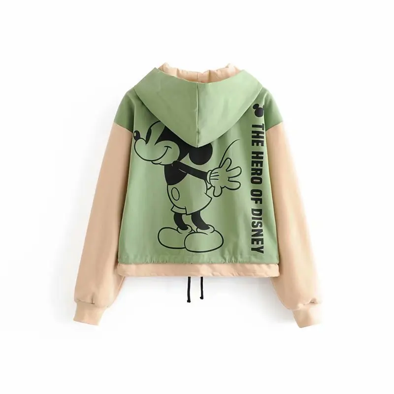 

Disney 2021 Mickey hoodie sweater round collar long sleeve printed casual loose stitching sweater