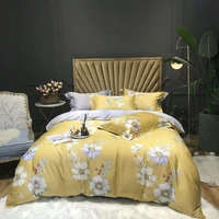 svetanya yellow pastoral flowers egyptian cotton queen king full size bedding set linens sheet pillowcase comforter cover