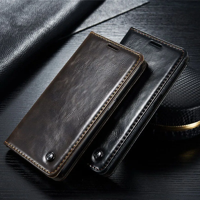 Luxury magnetic flip cover For Samsung galaxy S7 edge S8 S9 S10 Plus Note 8 9 10 vintage leather wallet case | Мобильные телефоны и