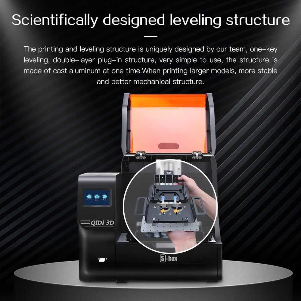QIDI TECH S-Box Resin 3D Printer UV LCD Printer, 10.1 inch 2K LCD, 4.3 inch Touch Screen, 215x130x200mm/8.46