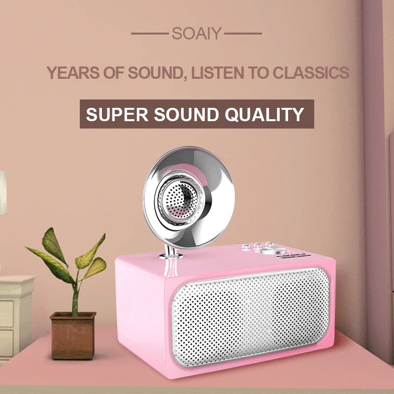 

Soaiy E10 Bluetooth Speaker HIFI 3D Surround Bass Tweeter Home Desk Car Indoor Outdoor Wireless Mini Subwoofer Lossless TF FM