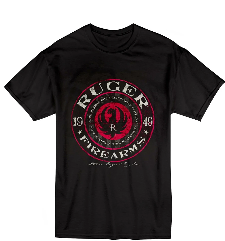 Стром Ругер пистолеты огнестрельное оружие логотип Футболка Размер S-2Xl черный