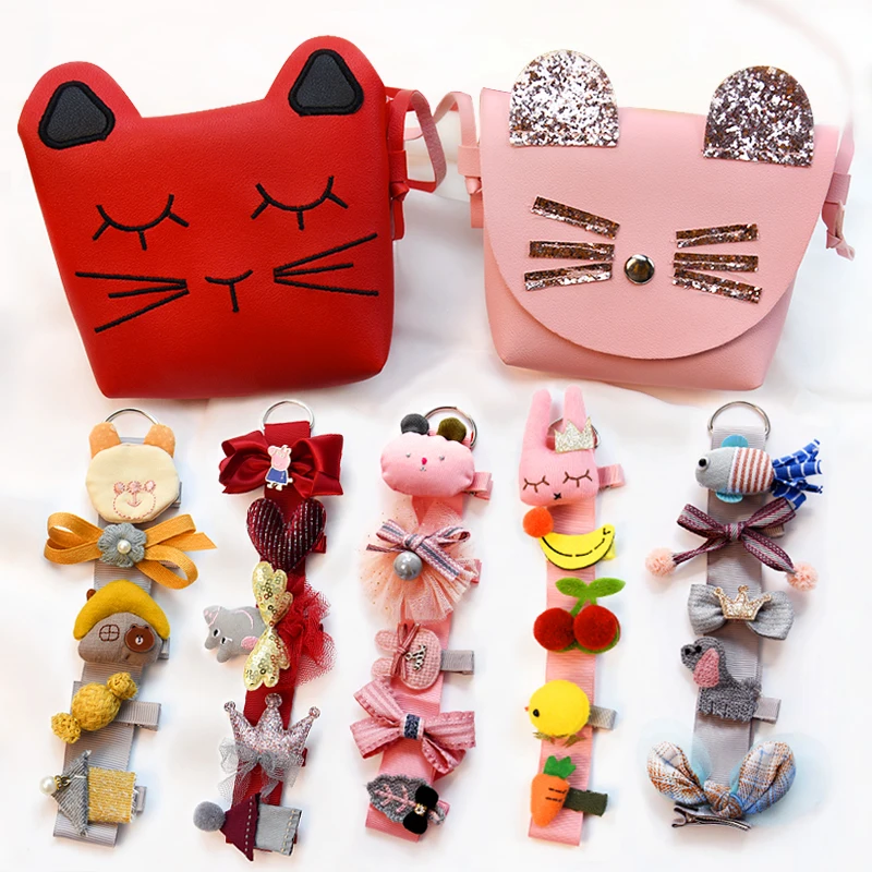 7 шт./компл. новинка зимние детские милые заколки с героями мультфильмов для волос