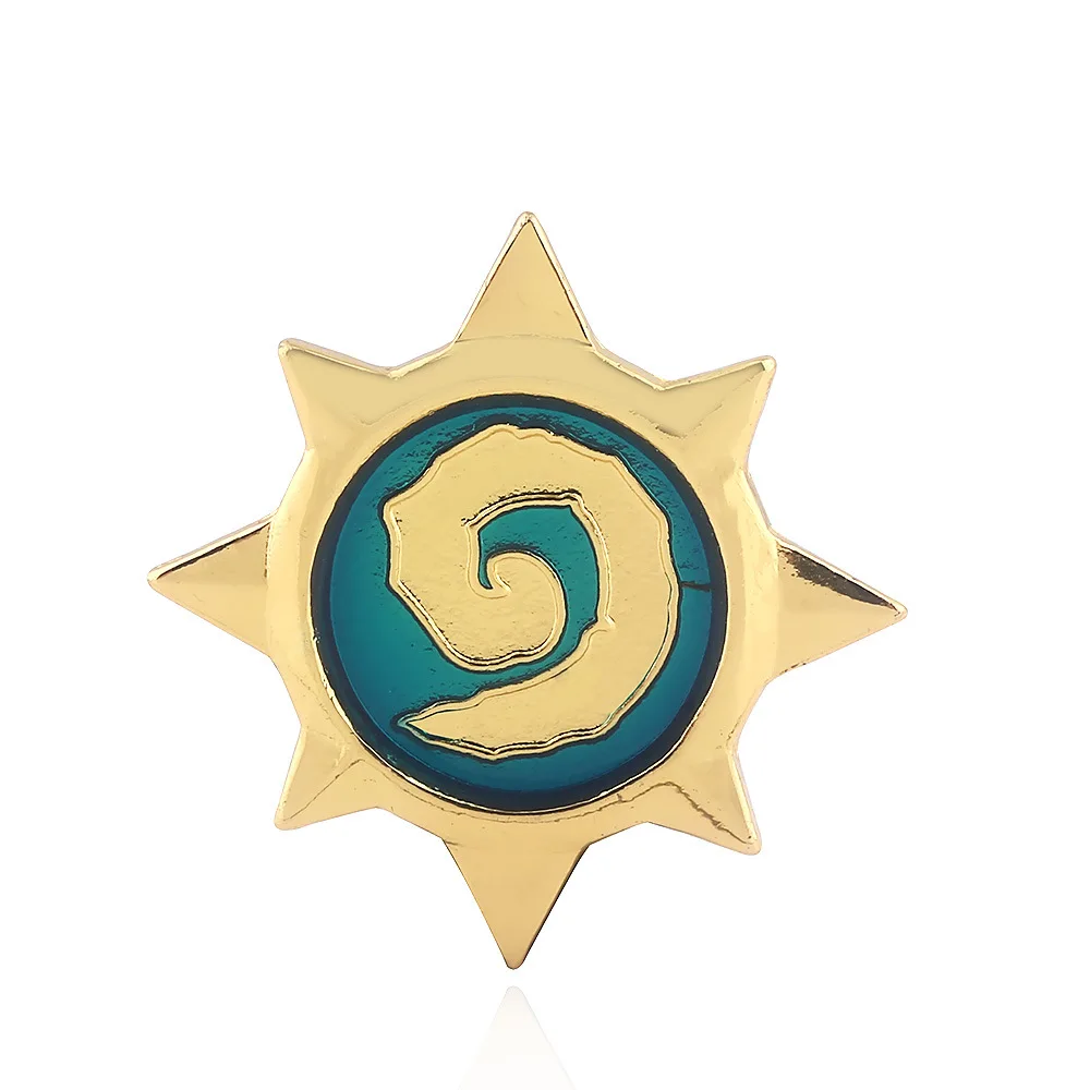 Игра Hearthstone звезда значок классические броши для мужчин и женщин булавки Кнопка эмаль золотого тона герои брошь Warcraft нагрудная застежка