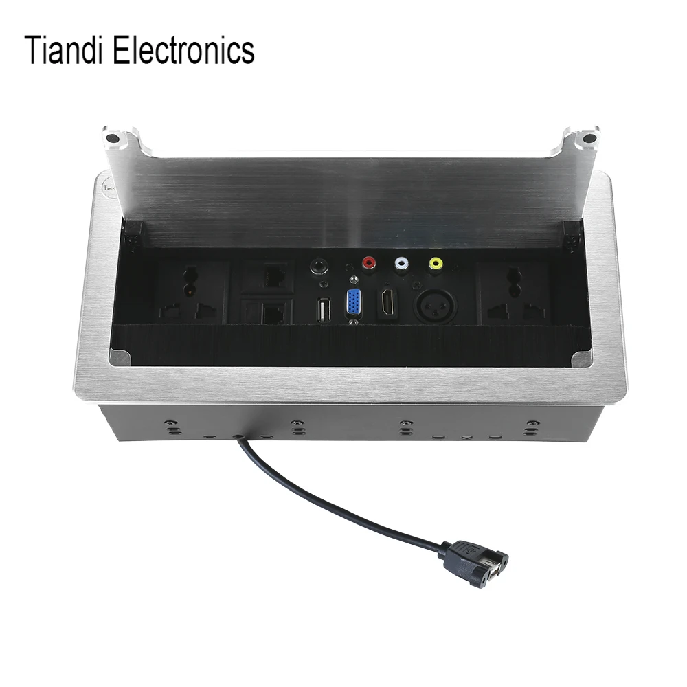 Мультимедийная офисная раскладная настольная розетка с кисточкой универсальное