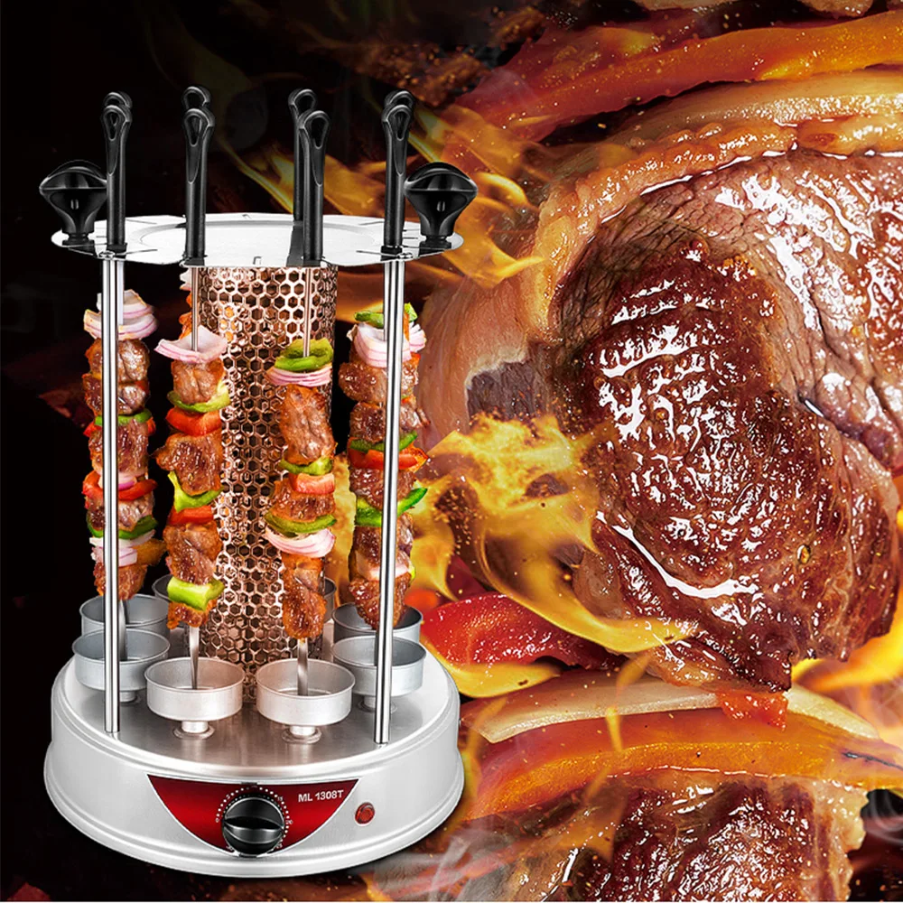 barbecue machine household electric smokeless kebab automatic rotating barbecue indoor small kebab bbq artifact free global shipping