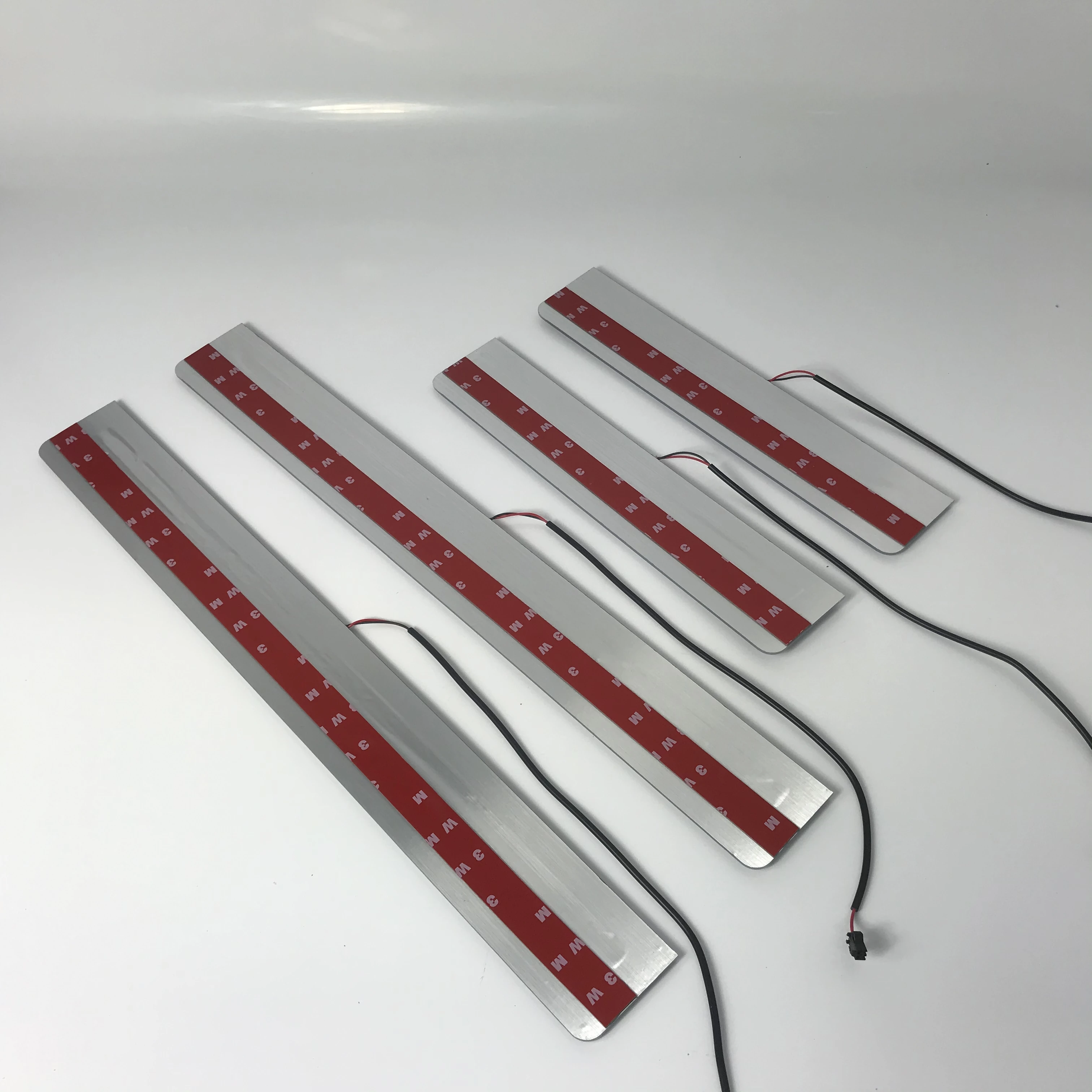 

RQXR led moving door scuff for ford raptor dynamic door sill plate flat lining overlay flow/fixed light, 4pcs