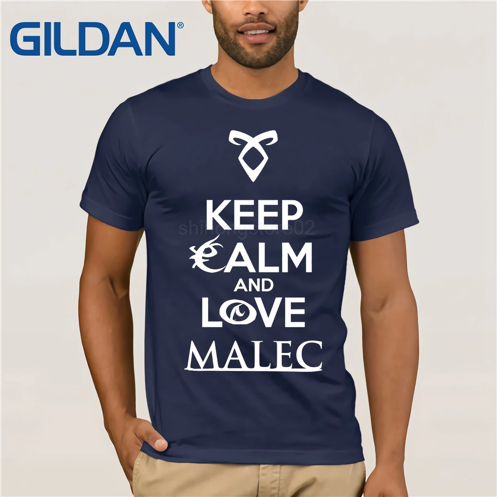 Shadowhunters The mortal instruments Keep calm and love malec Magnus Bane Alec Lightwood футболка в подарок|Мужские