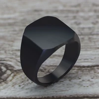 2020 fashion simple style black square ring classic ring wedding engagement jewelry